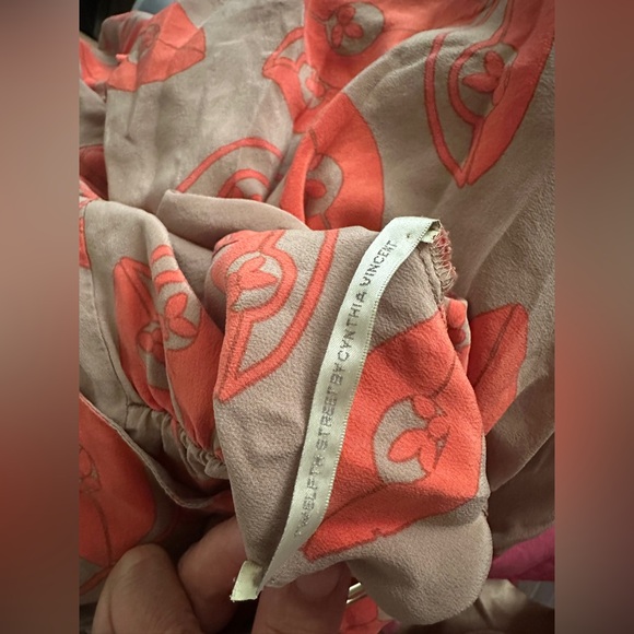 CYNTHIA VINCENT Floral Maxi Dress SIZE 2 SMALL Red Brown Tan Casual Flowy Breezy - Picture 7 of 8